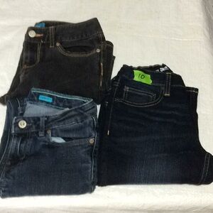 Girls Sz 10 Lot of 3pr Jeans W26 L27